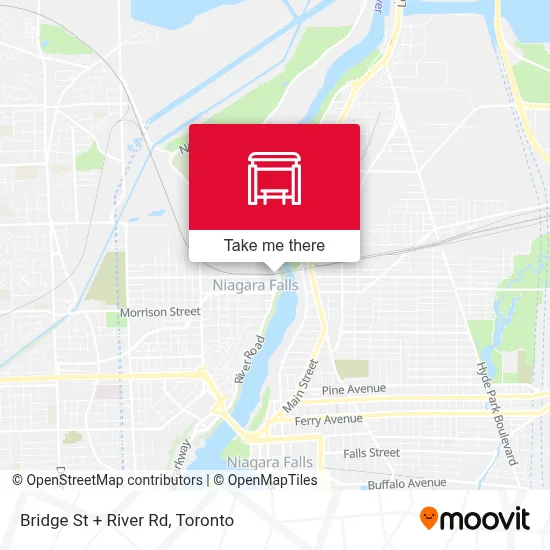Bridge St + River Rd map