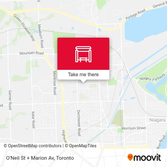 O'Neil St + Marion Av map