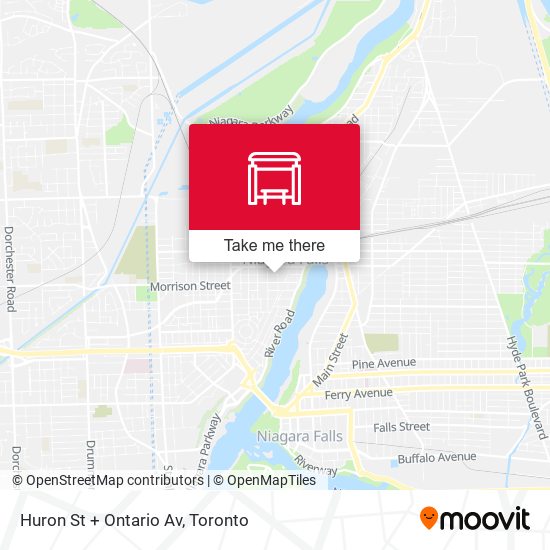 Huron St + Ontario Av map