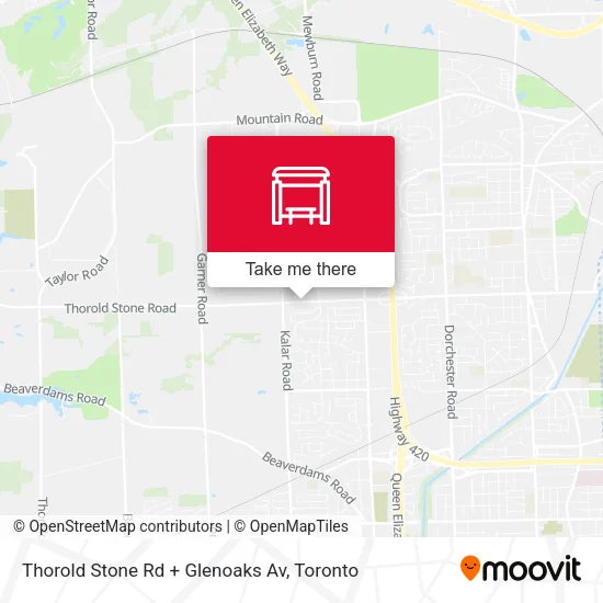 Thorold Stone Rd + Glenoaks Av map