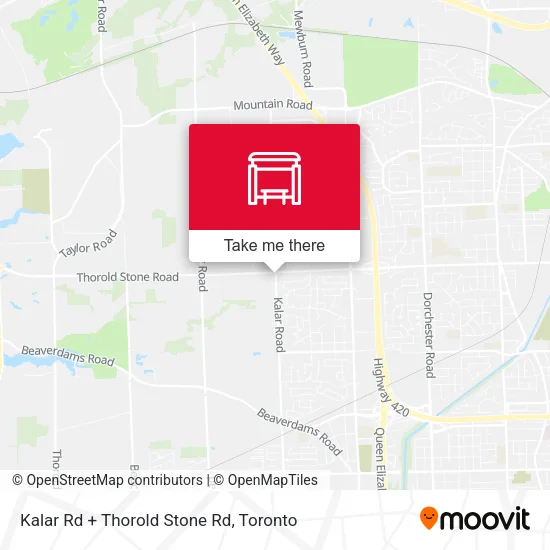 Kalar Rd + Thorold Stone Rd map