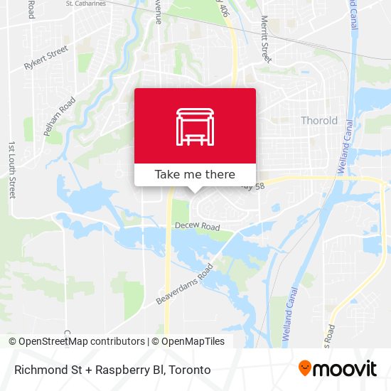 Richmond St + Raspberry Bl map