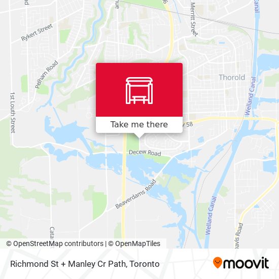 Richmond St + Manley Cr Path map