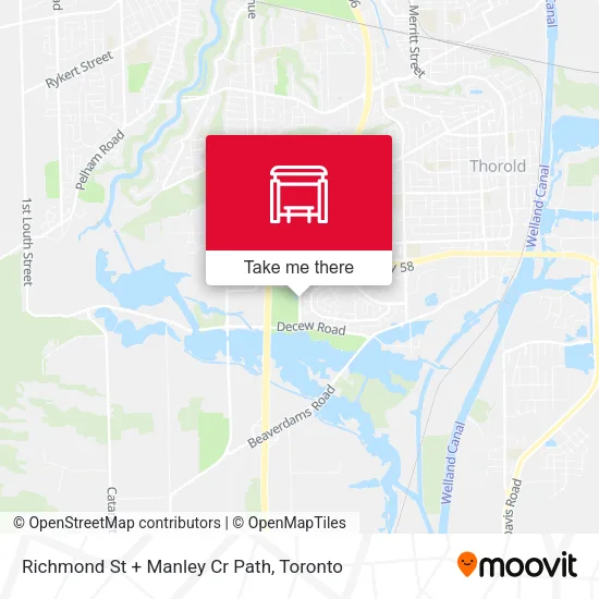 Richmond St + Manley Cr Path map