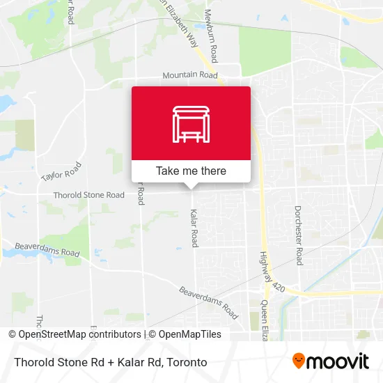 Thorold Stone Rd + Kalar Rd map