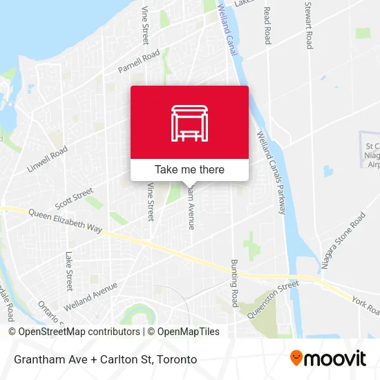 Grantham Ave + Carlton St map