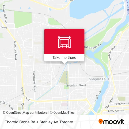 Thorold Stone Rd + Stanley Av map