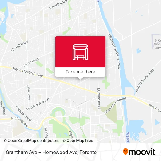 Grantham Ave + Homewood Ave map