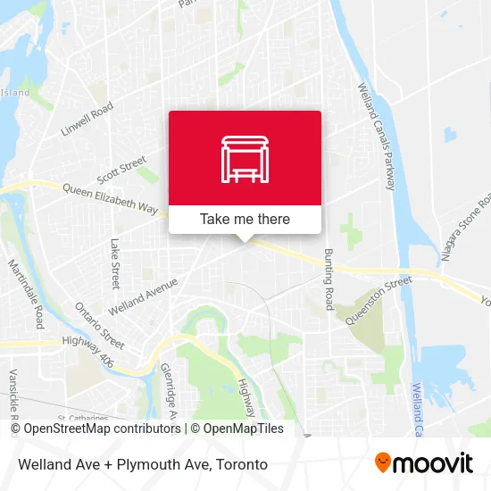 Welland Ave + Plymouth Ave map