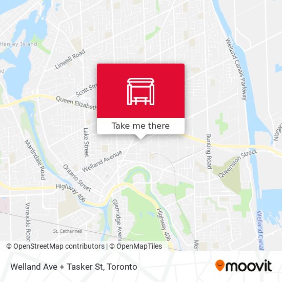 Welland Ave + Tasker St map