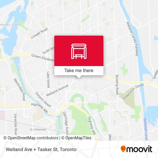 Welland Ave + Tasker St map