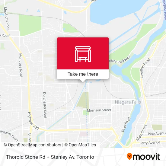 Thorold Stone Rd + Stanley Av map