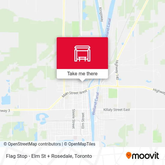 Flag Stop - Elm St + Rosedale map
