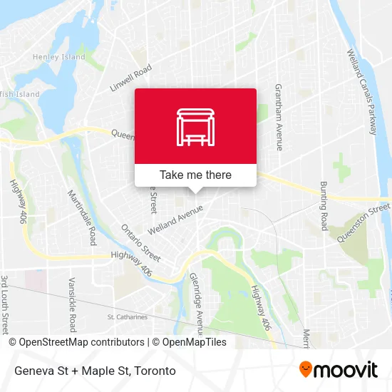 Geneva St + Maple St map
