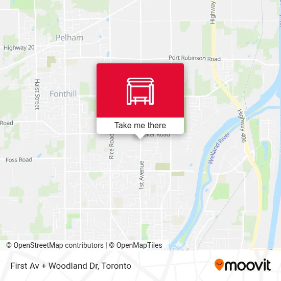 First Av + Woodland Dr map