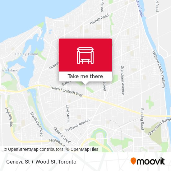 Geneva St + Wood St map