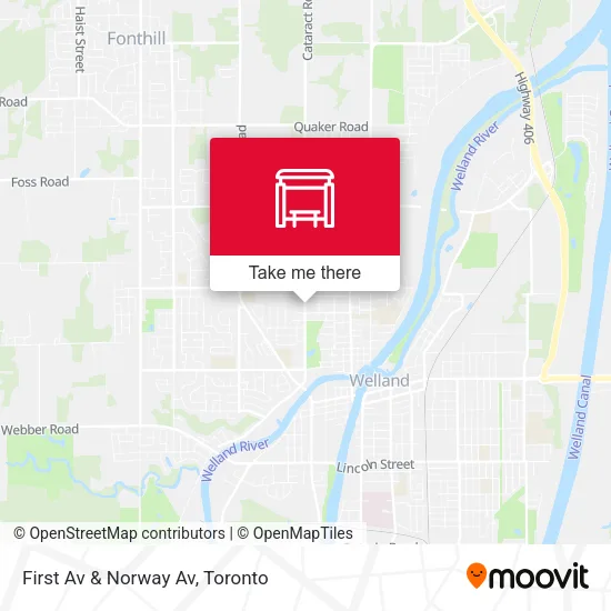 First Av & Norway Av map