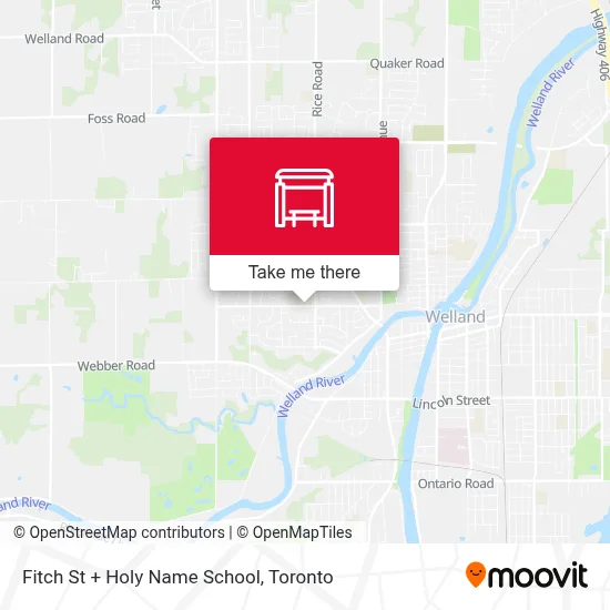 Fitch St + Holy Name School map