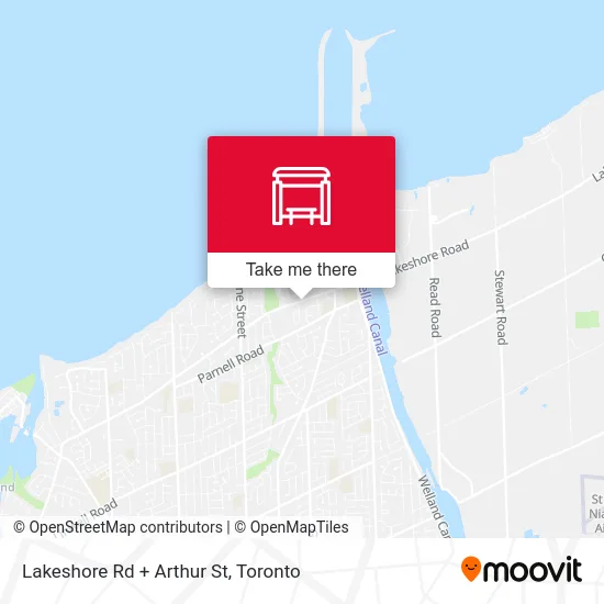 Lakeshore Rd + Arthur St map