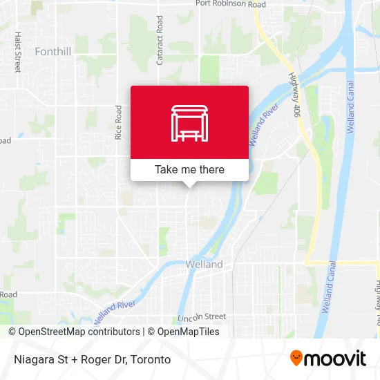 Niagara St + Roger Dr map