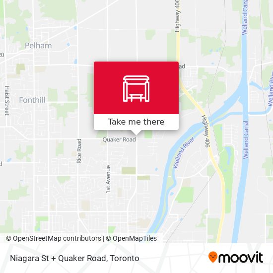 Niagara St + Quaker Road map