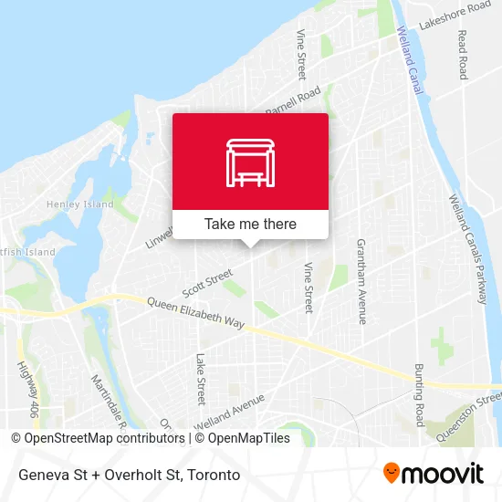 Geneva St + Overholt St map