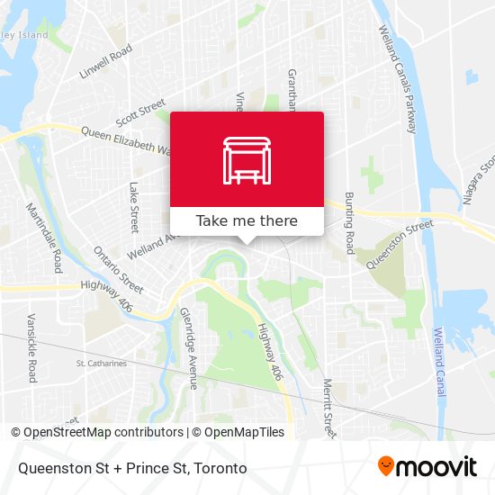 Queenston St + Prince St map