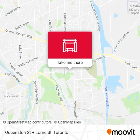 Queenston St + Lorne St map
