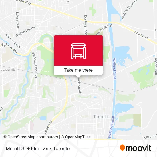 Merritt St + Elm Lane map