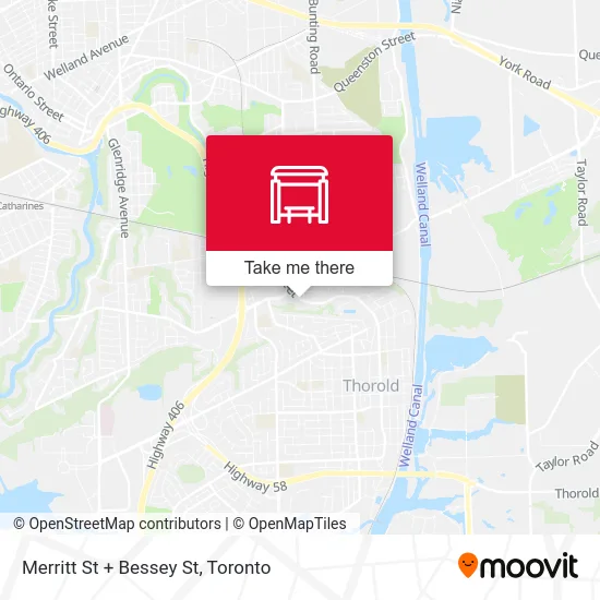 Merritt St + Bessey St map