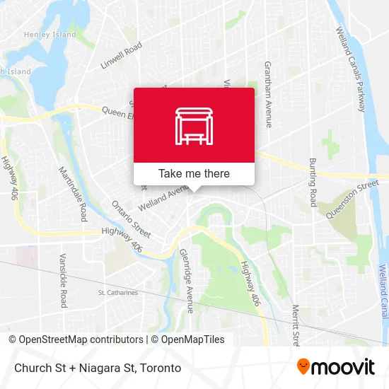 Church St + Niagara St map