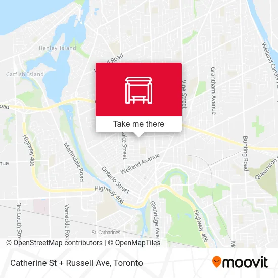 Catherine St + Russell Ave map