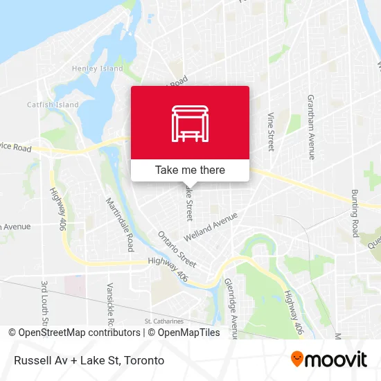 Russell Av + Lake St map