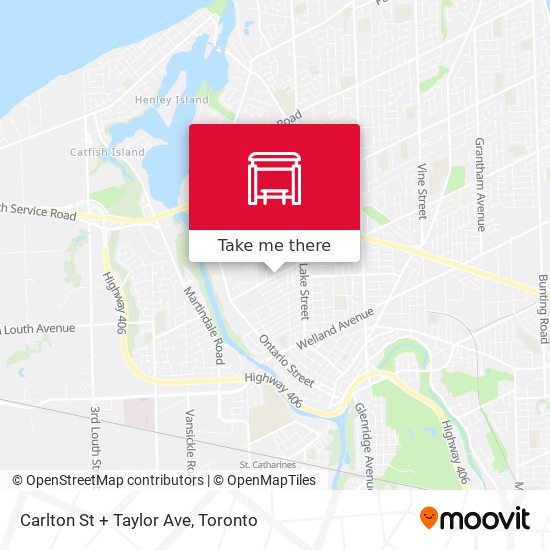 Carlton St + Taylor Ave map