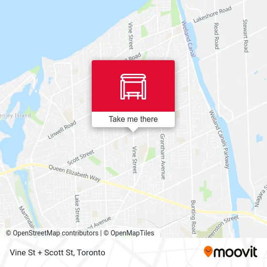 Vine St + Scott St map