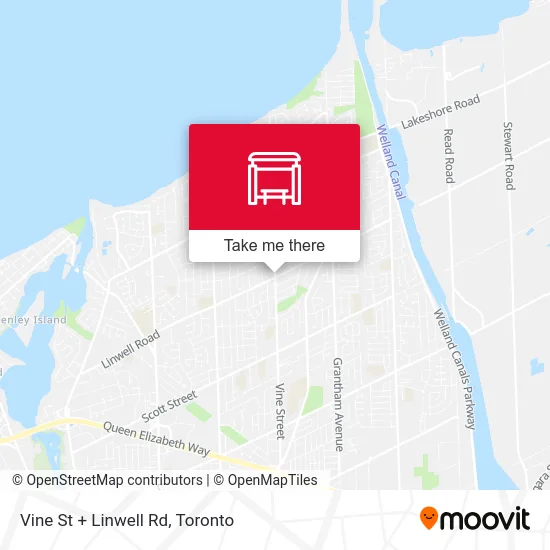 Vine St + Linwell Rd map