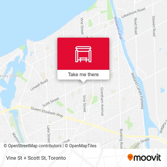 Vine St + Scott St map