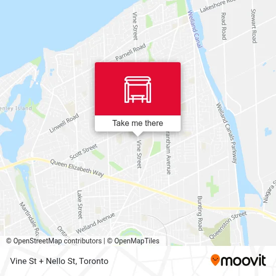 Vine St + Nello St map