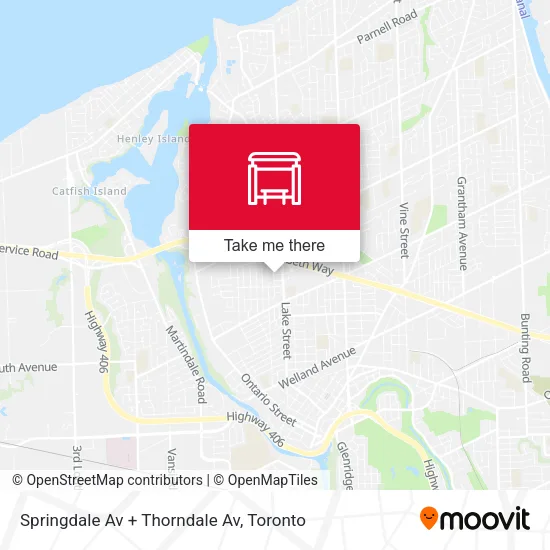 Springdale Av + Thorndale Av map