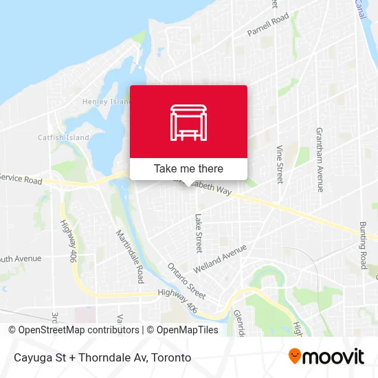 Cayuga St + Thorndale Av map