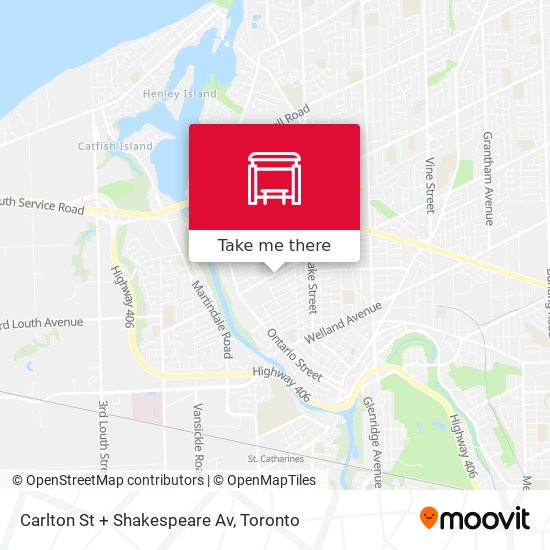 Carlton St + Shakespeare Av map