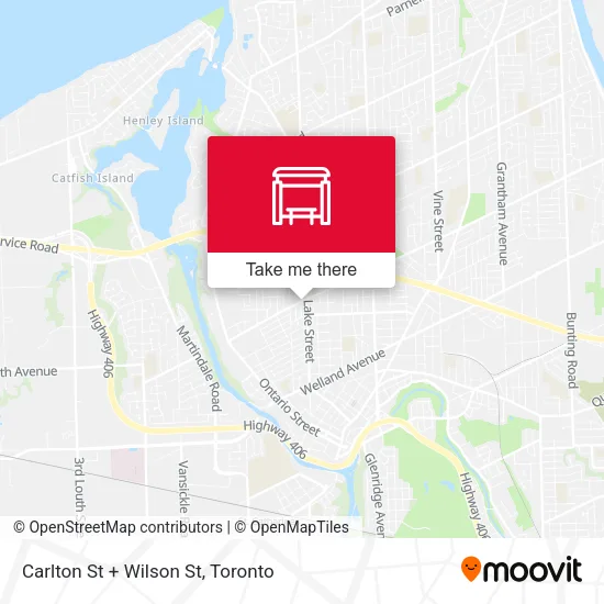 Carlton St + Wilson St map