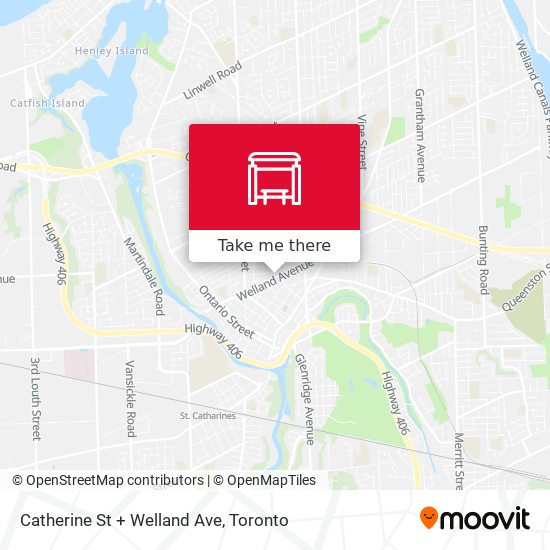 Catherine St + Welland Ave map