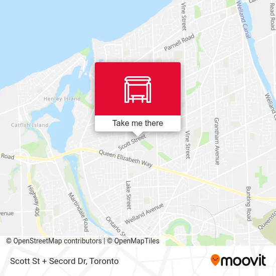 Scott St + Secord Dr map