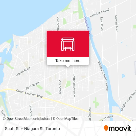 Scott St + Niagara St map