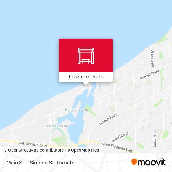 Main St + Simcoe St map