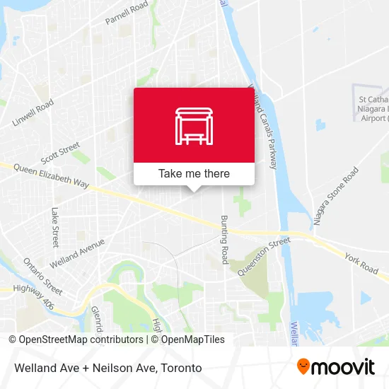 Welland Ave + Neilson Ave map