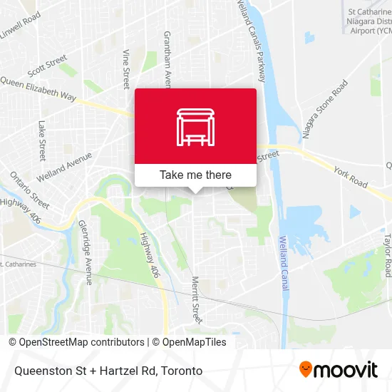 Queenston St + Hartzel Rd map