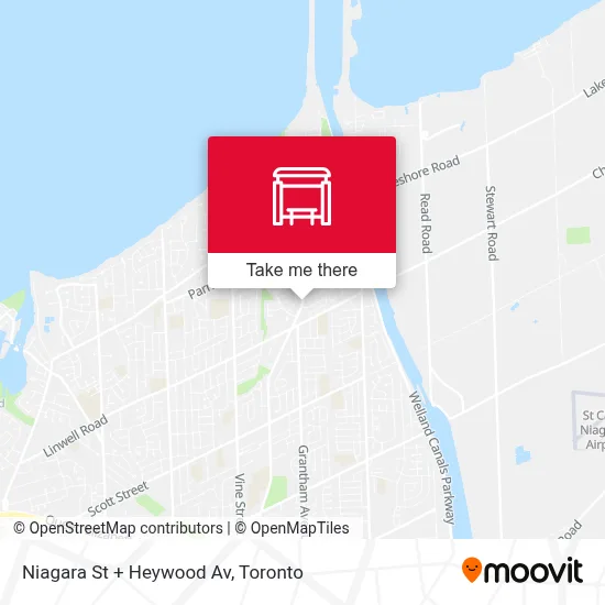 Niagara St + Heywood Av map