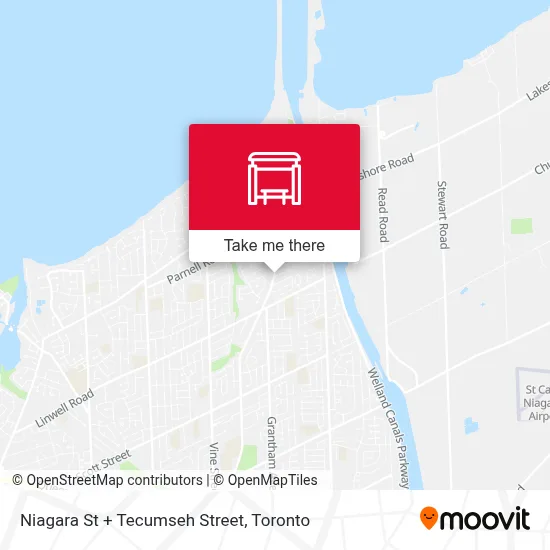 Niagara St + Tecumseh Street map